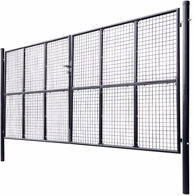 Cancello da Giardino Rete di Acciaio Zincato 400x200 cm Grigio 143379