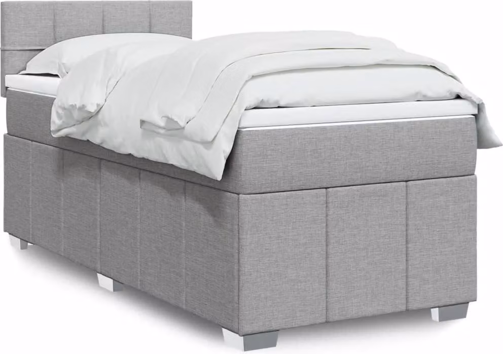 Maison Exclusive - Letto boxspring con materasso Grigio chiaro 100x200 cm Tessuto