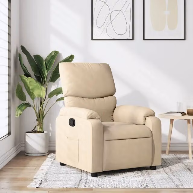 Divano Sedia-Poltrona Reclinabile in Tessuto Crema 976021