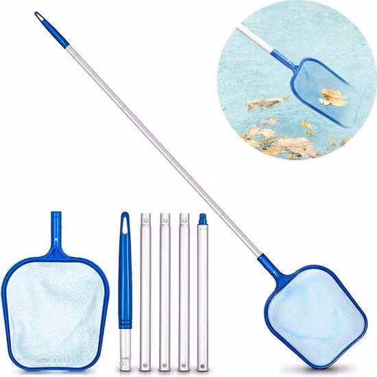 Kit per la pulizia della piscina Famanu con asta telescopica - 122 cm