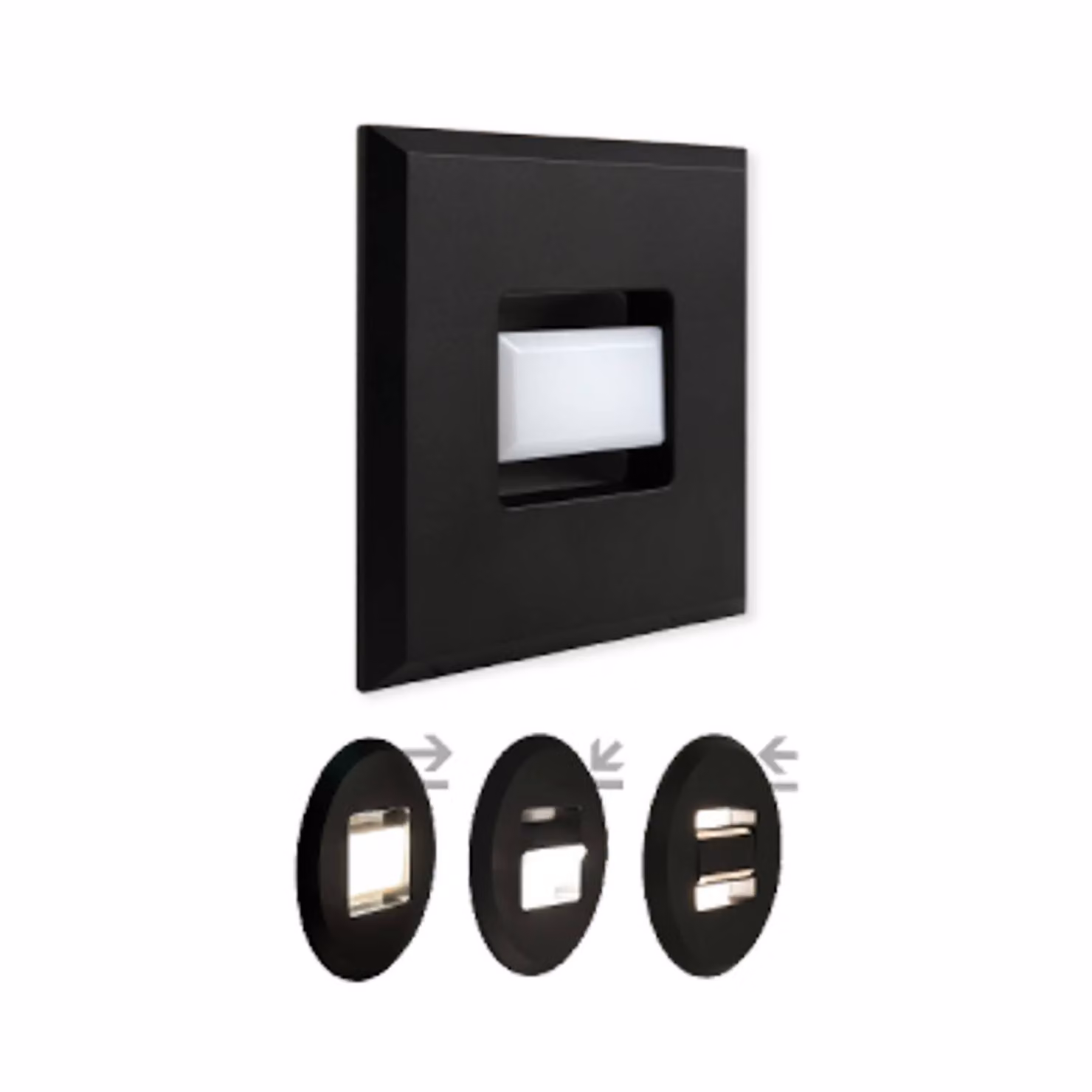 MEGAMAN Luci LED da incasso Tina, nera, lunghezza 9 cm, orientabile Tina, Nero, Soggiorno / Sala da pranzo, Plastica, Moderno, Applique