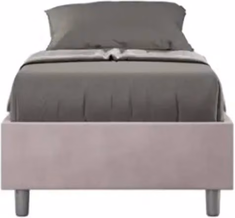 Letto singolo contenitore imbottito 80x200 microfibra glicine Azelia