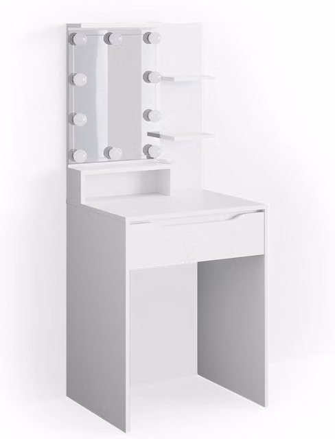 Tavolo da toeletta Ruben Vicco bianco con illuminazione a LED