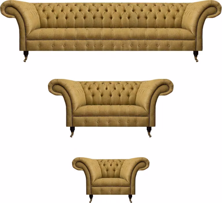 Sofagarnitur Komplett 3tlg Wohnzimmer Chesterfield Sofas Couch Textil Sessel