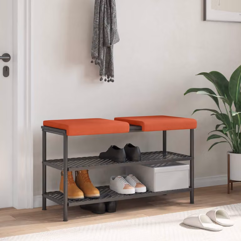 Set di 2 cuscini per panchina vidaXL in velluto a coste, colore rosso arancio, L/P/H: 40 x 40 x 3,5 cm
