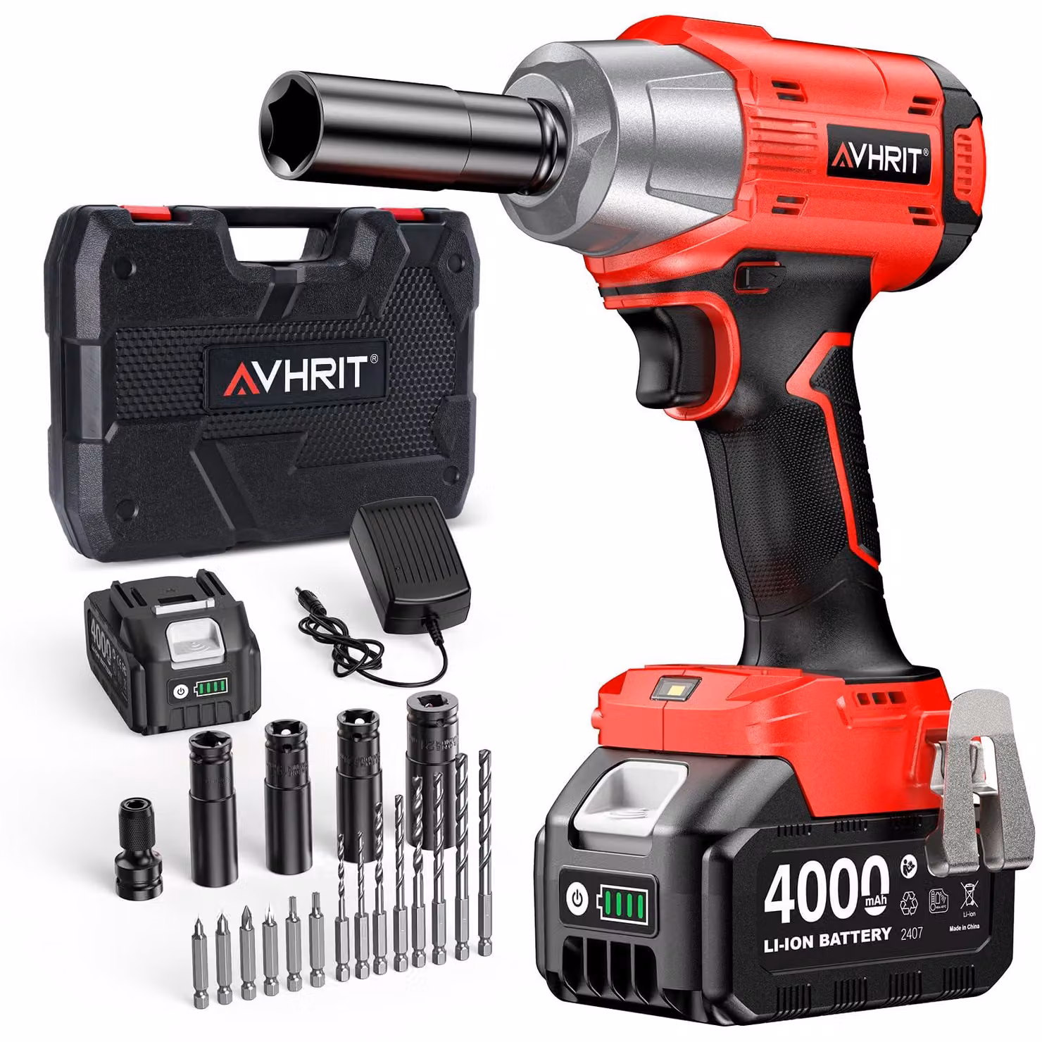 Avvitatore a batteria per viti per legno - 28 Volt, coppia di 800 Nm - 2 batterie da 4000 mAh