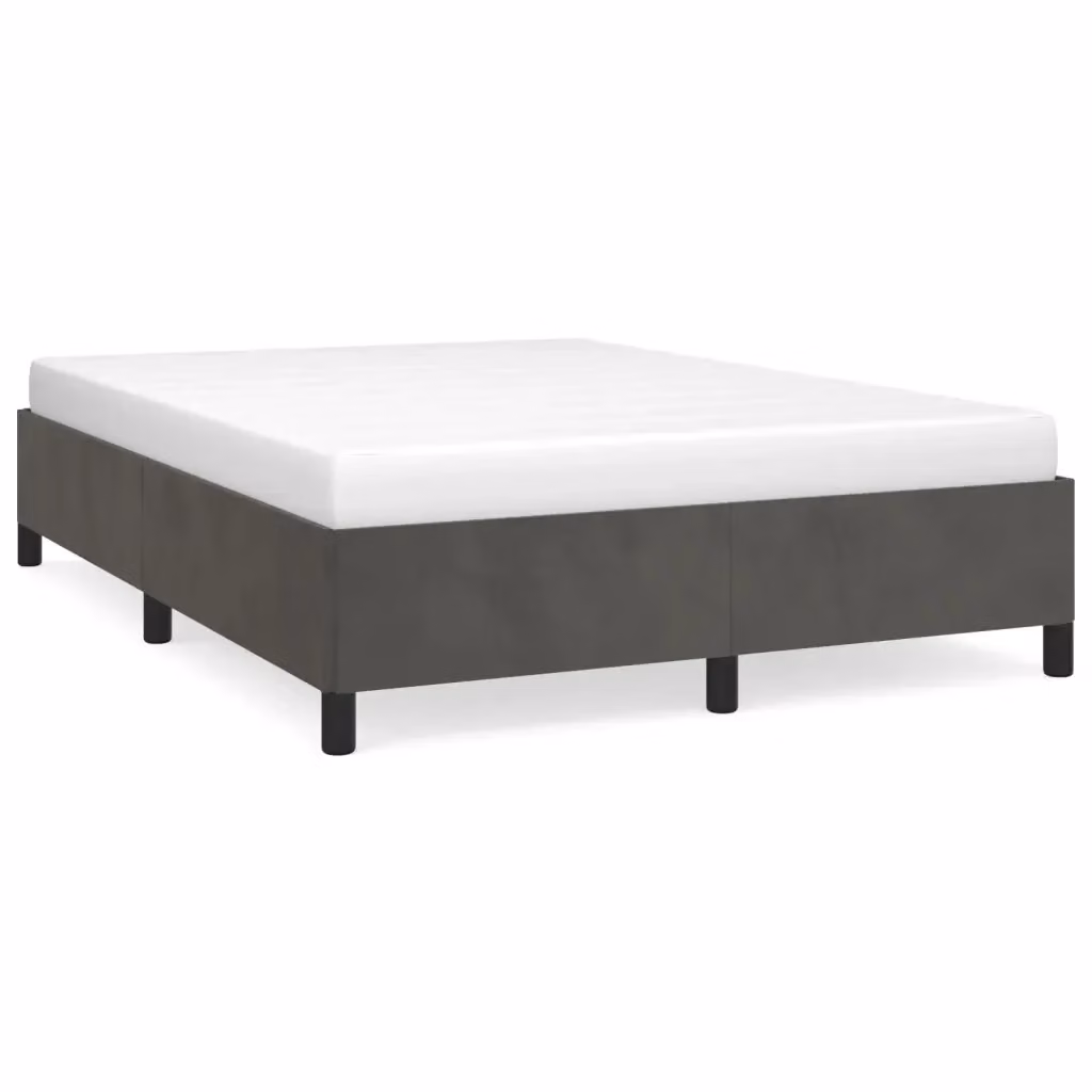 Giroletto vidaXL in Velluto Grigio con Doghe in Legno L/P/H: 140 x 190 x 35 cm – 2