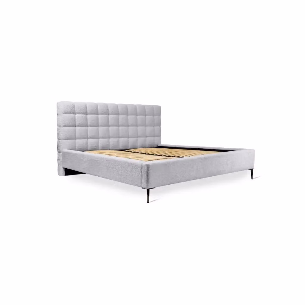 Letto MILLIO Meublorama Bianco in tessuto bouclé con rete inclusa L/P: 140 x 200 cm – 2