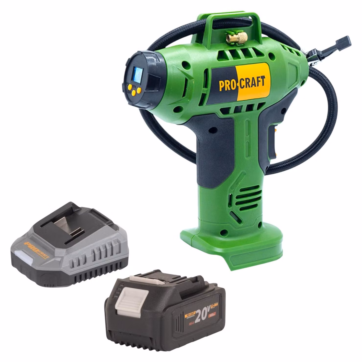 Compressore a batteria Procraft LK20 20 V 11 bar + 1x batteria 4,0 Ah + caricabatteria
