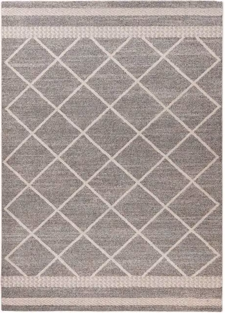 Tappeto moderno Rhombus a motivi geometrici marrone e beige