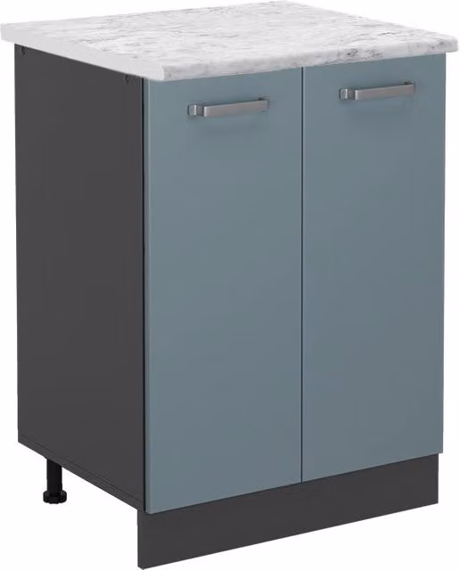 Mobiletto base cucina R-Line Grigio-blu/Antracite 60 cm PL Marmo Vicco