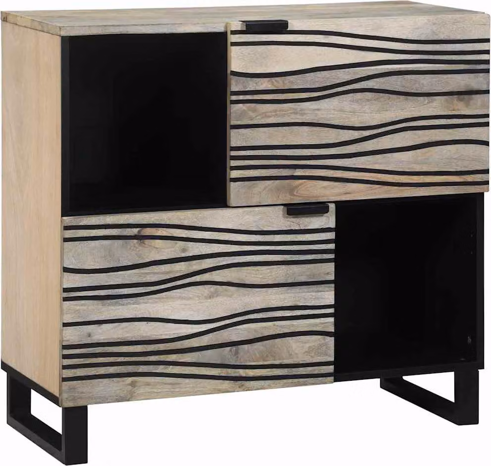 Credenza Bianco 80 x 33 x 75 cm legno massello di mango