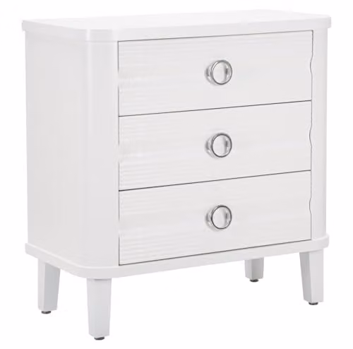 Mauro Ferretti Comò Shine, 3 cassetti, Legno di Abete, Bianco, 81x40x84 cm