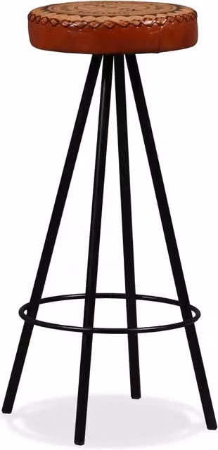Set di 2 sgabelli da bar in stile industriale vidaXL con seduta in pelle e struttura in metallo, disponibili in marrone o nero – 1