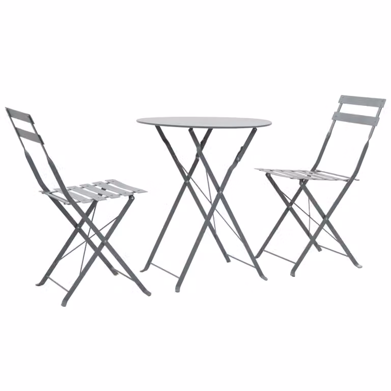 Maison Exclusive - Set da bistrot 3 pezzi in acciaio grigio