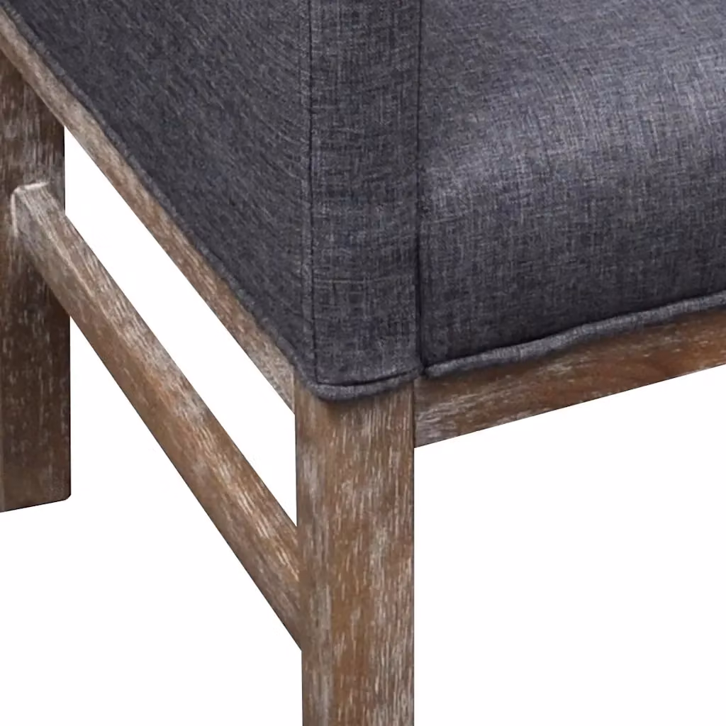 Panca imbottita Design Mania in legno di Hevea e tessuto grigio scuro – 2