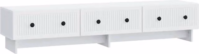 Mobile TV-Credenza Bianco in Legno e Metallo con Stile Vintage L/P/H: 147 x 34,5 x 30 cm