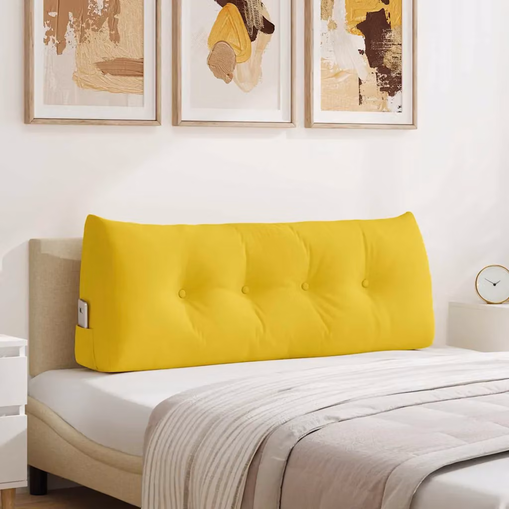 vidaXL Cuscino per Schiena Contornato Giallo con Rivestimento Lavabile L: 120 cm, P: 24 cm, H: 50 cm
