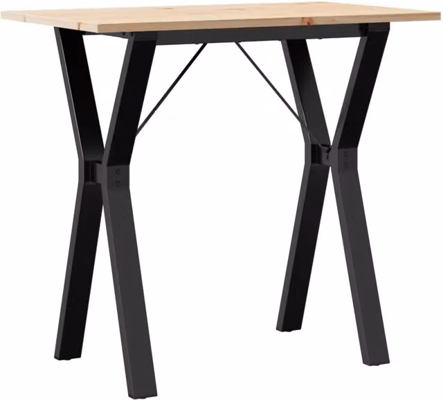 Tavolo da pranzo e da cucina rettangolare in legno di pino e metallo marrone con struttura a X L: 80 cm, P: 50 cm, H: 75 cm