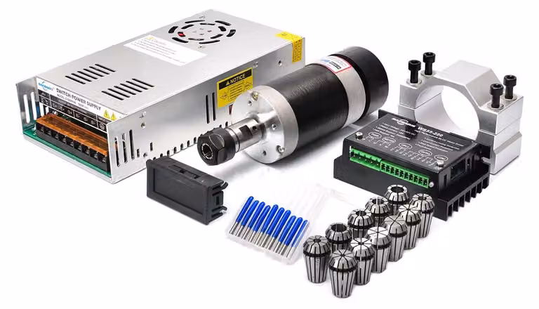 Kit motore mandrino CNC, 400W, attacco ER16, 48V DC, 12000 giri/min