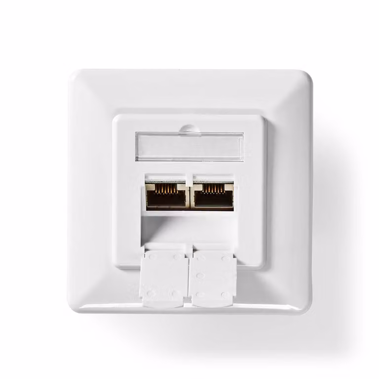 Scatola di rete a muro | a parete | 2-Port port(s) | CAT6 | Dritta | Femmina | Placcato oro | PVC | Bianco | Scatola