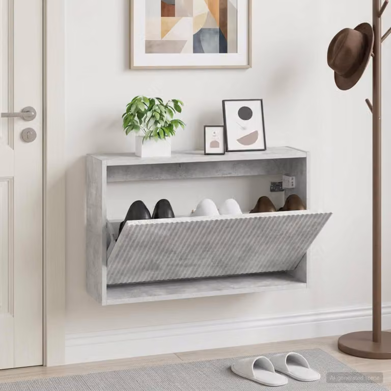 Mobiletto per scarpe da muro vidaXL ARNHEM grigio opaco L: 71 cm, P: 17 cm, H: 43 cm