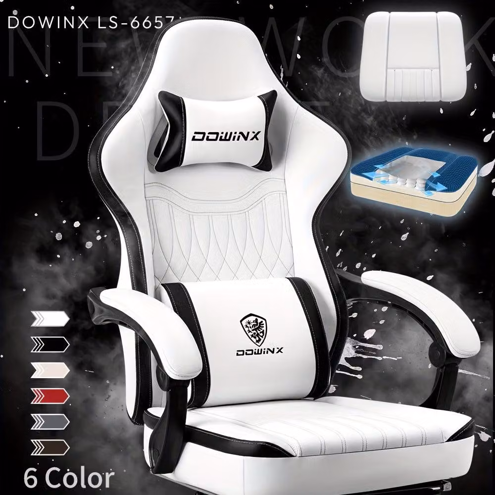 Sedia da gaming - Sedia da ufficio - Sedia per computer - Sedia da corsa - Sedia da gioco - Design ergonomico - Poggiapiedi regolabili