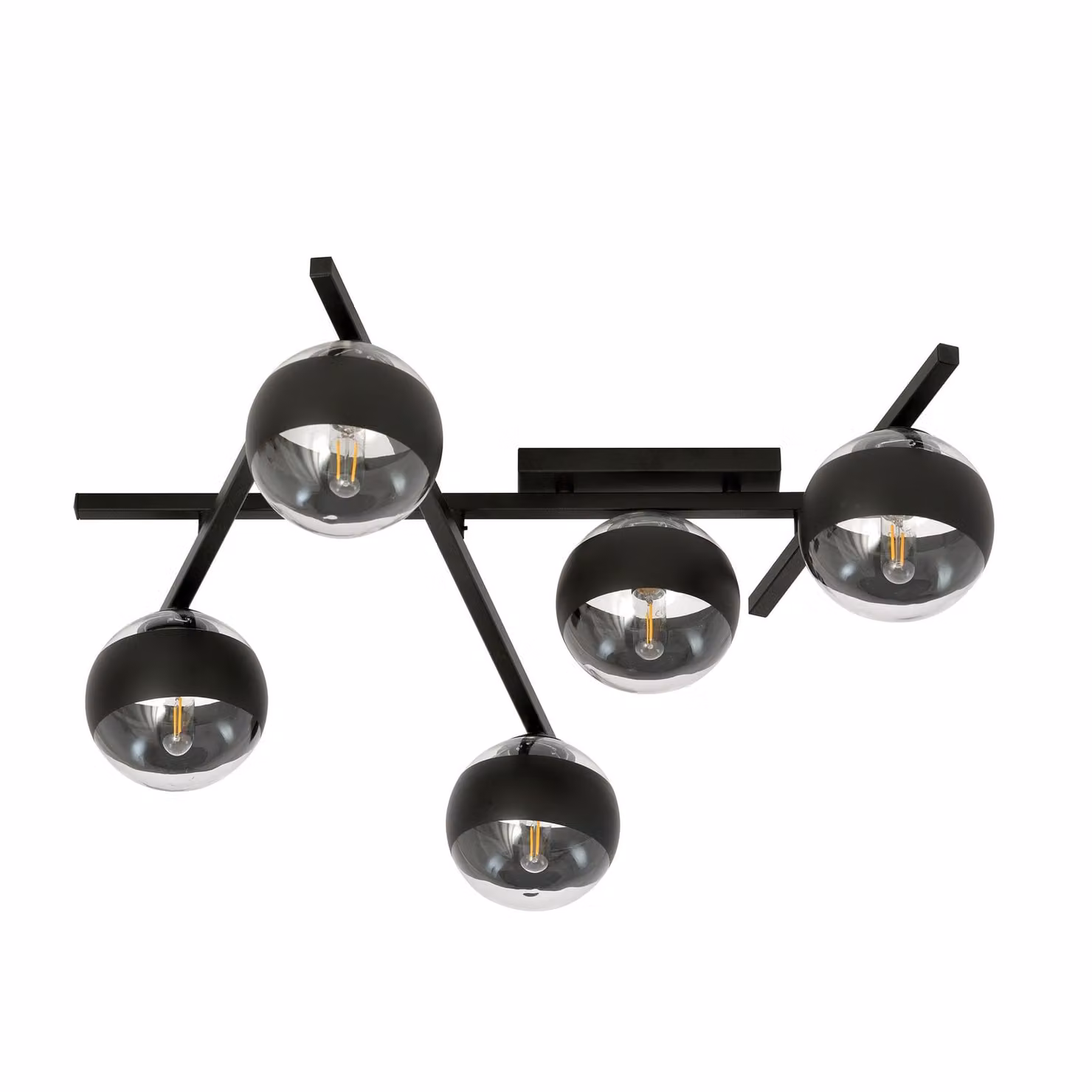 Lampadario Emibig 5xE14 40W SMART 5 NERO/RIGHE 1105/5