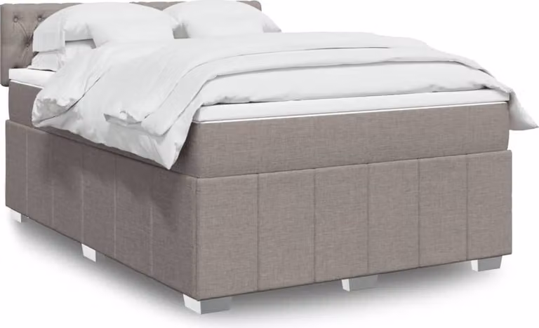 Maison Exclusive - Giroletto a Molle con Materasso Tortora 140x200 cm in Tessuto