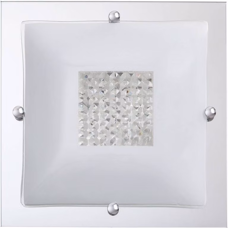 Plafoniera Deborah in vetro metallico/ cristallo trasparente L:31,5cm H:8,5cm