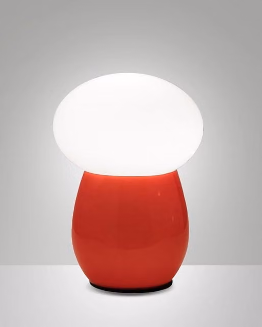 Lampada da tavolo Freddy Fabas in vetro soffiato rosso con attacco E27 40W