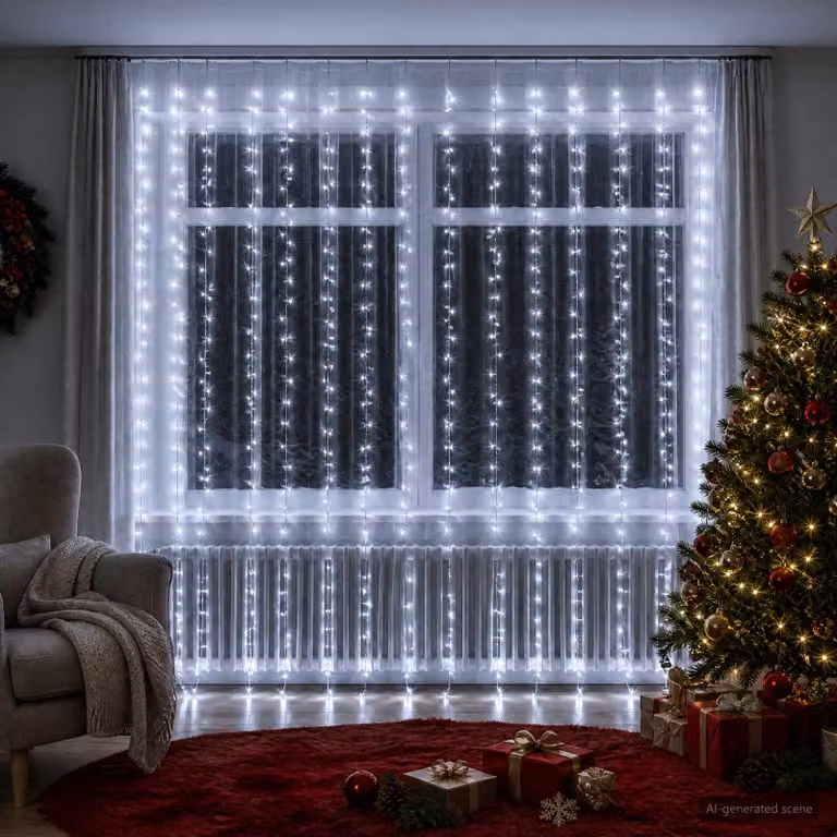 vidaXL Tenda luminosa 600 LED Bianco freddo 600 x 300 cm
