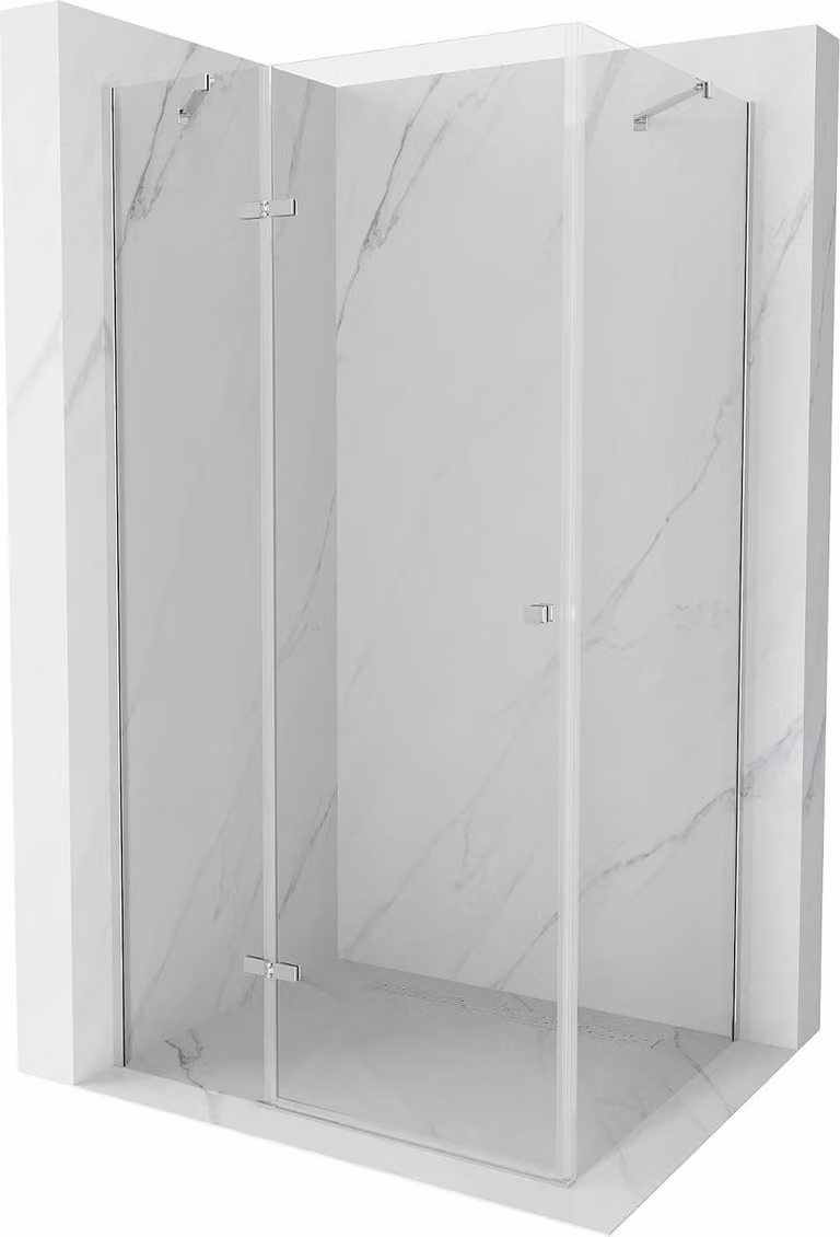 Mexen Roma cabina doccia battente 100 x 90 cm, trasparente, cromo - 854-100-090-01-00