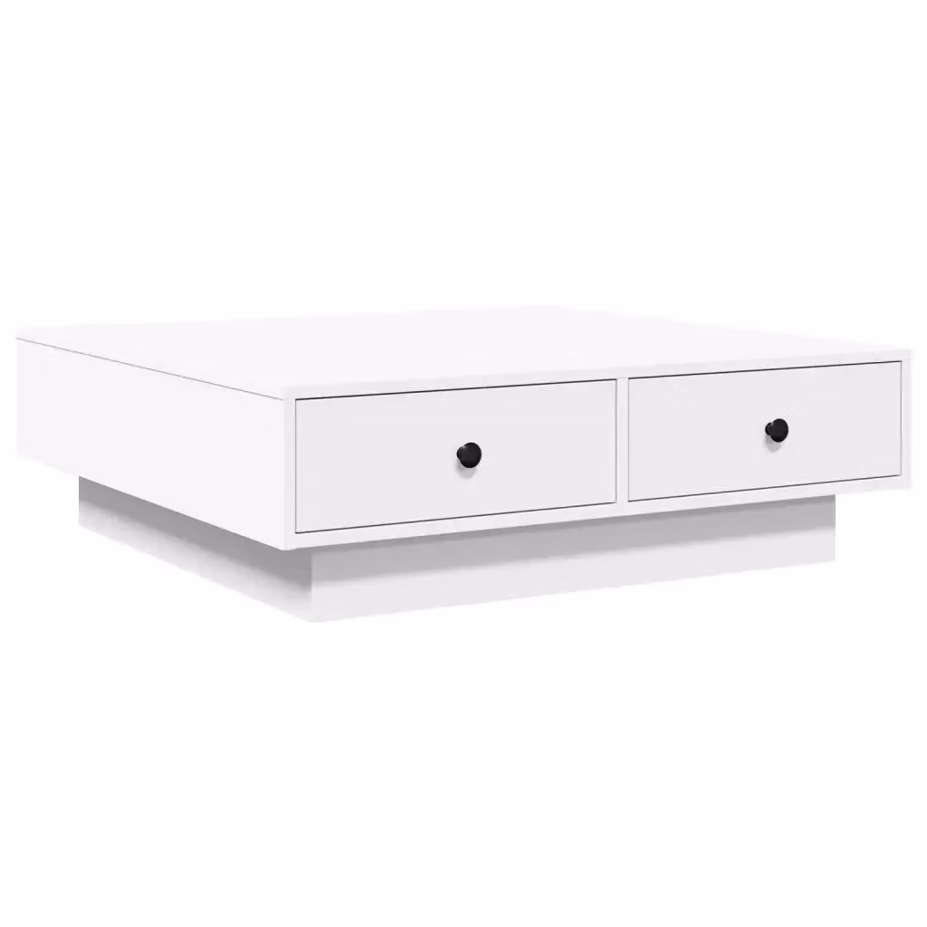 Tavolino da salotto quadrato bianco vidaXL in legno e metallo L/P/H: 90 x 90 x 28 cm – 2
