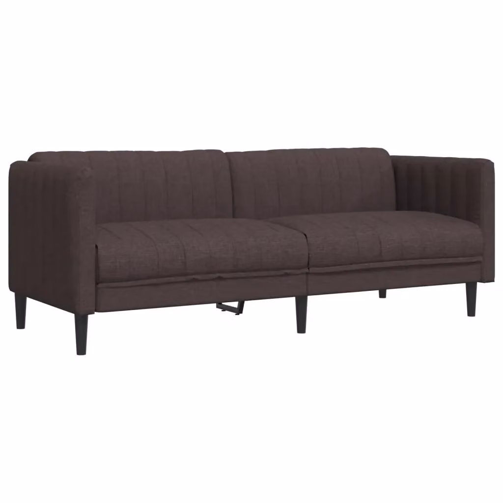 Divano a 3 posti moderno vidaXL in tessuto marrone con struttura in legno e schiuma L: 193 cm, P: 76,5 cm, H: 74,5 cm – 2
