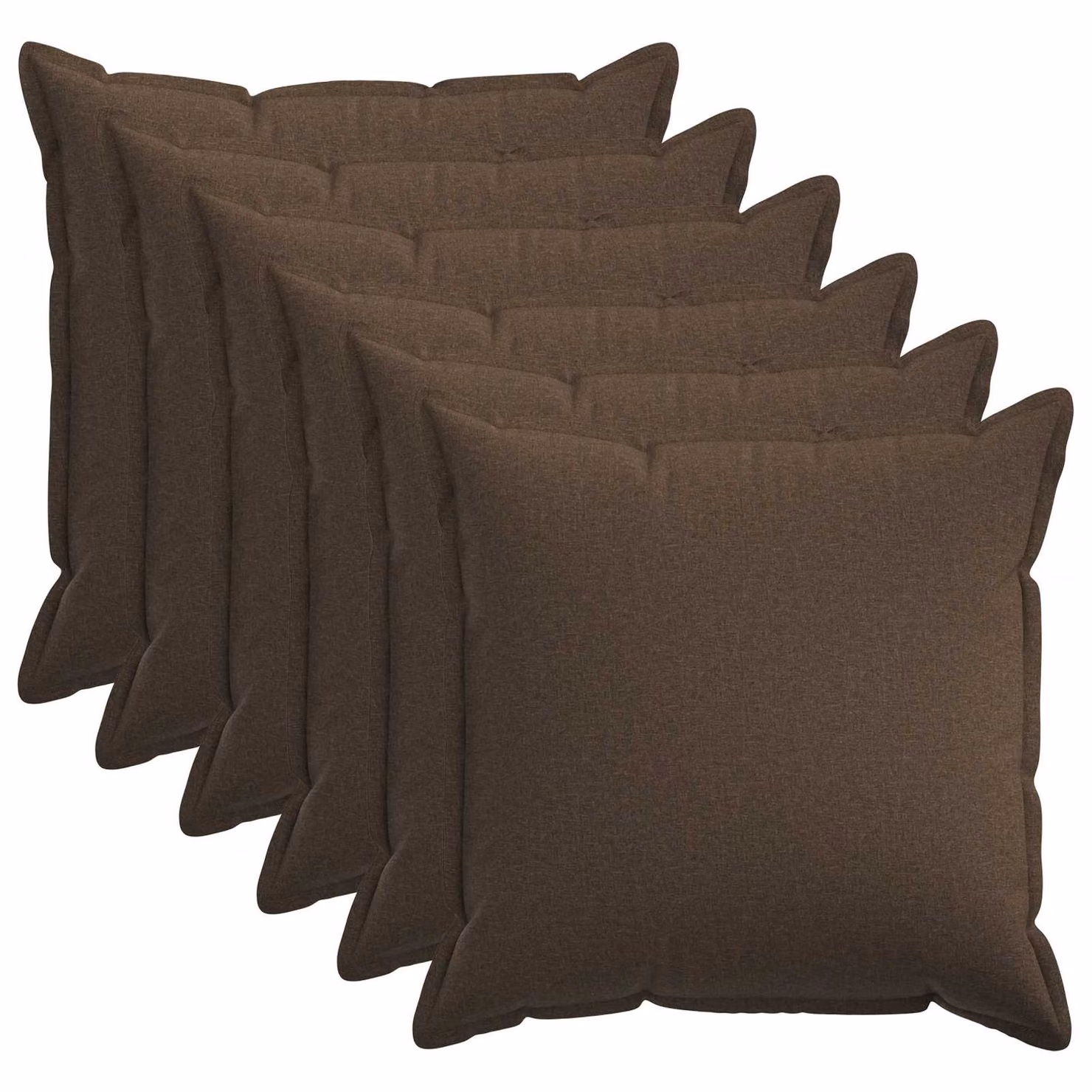 Set di 6 federe vidaXL HOUTEN color tortora, forma quadrata, L/P: 55 x 55 cm