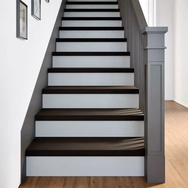 Set di 16 gradini in legno massello di rovere VIDAXL, colore marrone scuro, L: 70 cm, P: 25 cm, H: 2 cm – 1