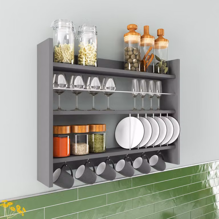 Skye Decor, Kolin - Antracite, scaffali da cucina, antracite, 85 x 65 x 15 cm