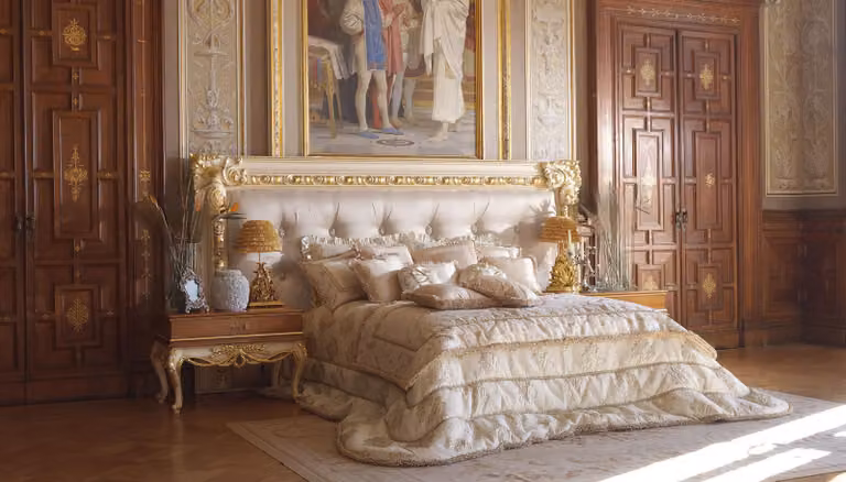 Chesterfield Bett Doppelbett Luxus Betten Poster Holz Italienische Möbel