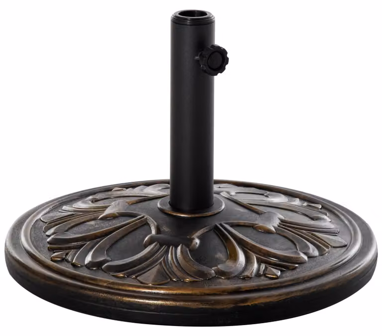 Base per Ombrellone da Giardino 13kg Regolabile in Cemento e Bronzo Ø48 cm