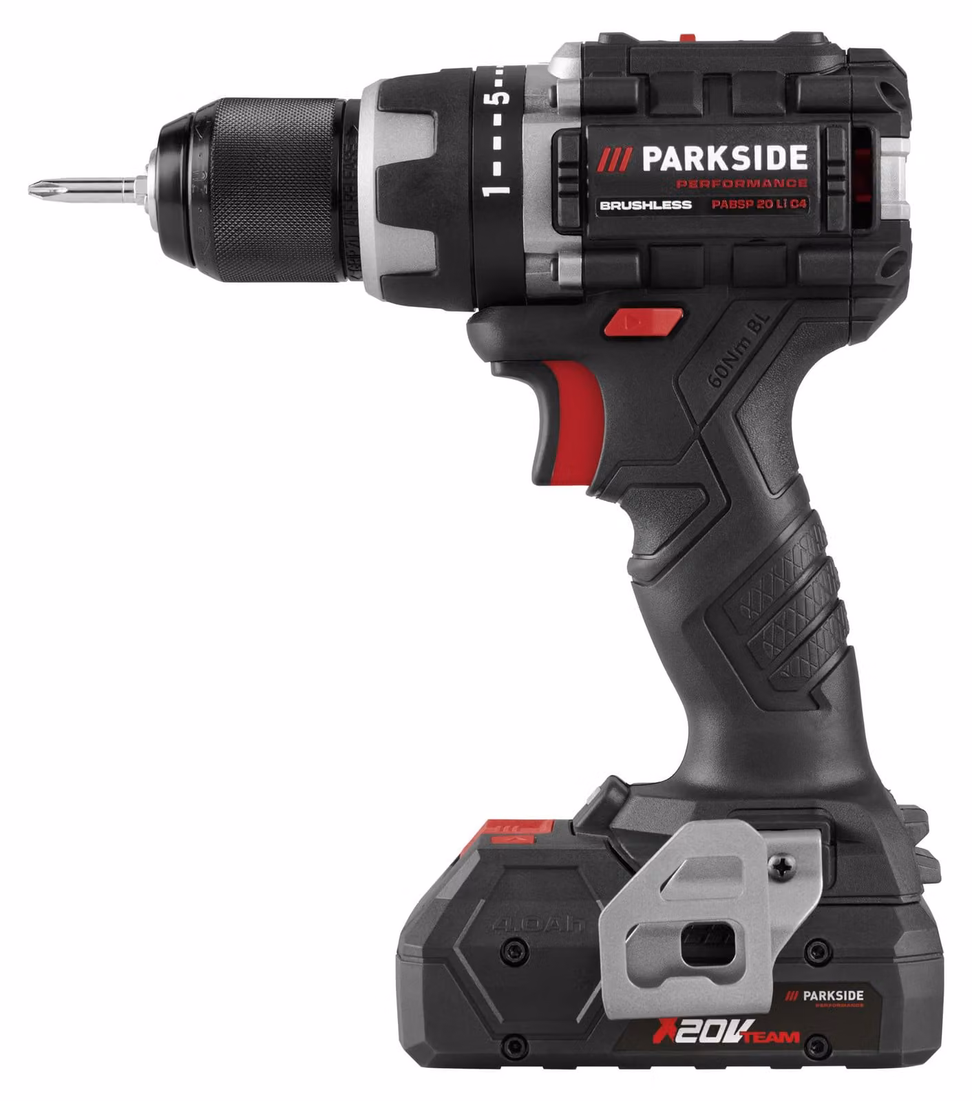 PARKSIDE PERFORMANCE® Trapano avvitatore a batteria da 20 V «PABSP 20 Li C4», con batteria e caricabatterie