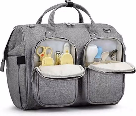 Set di cura per bambole - 36 x 18 x 34 cm - Grigio chiaro