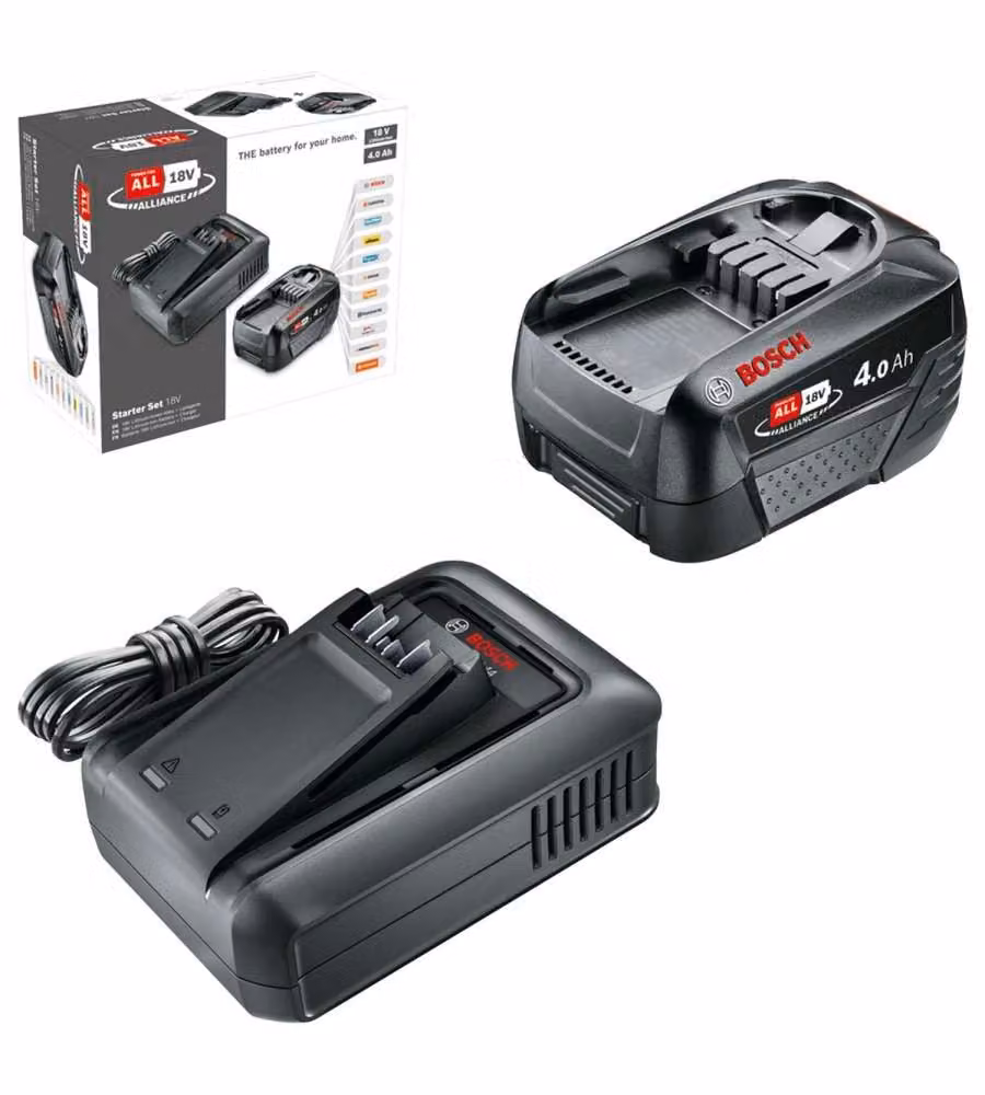 Bosch batteria e caricabatteria 18V 4,0Ah Starter Set colore nero