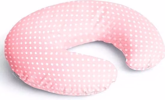 Cuscino per gravidanza e supporto allattamento a forma di C in cotone rosa lavabile