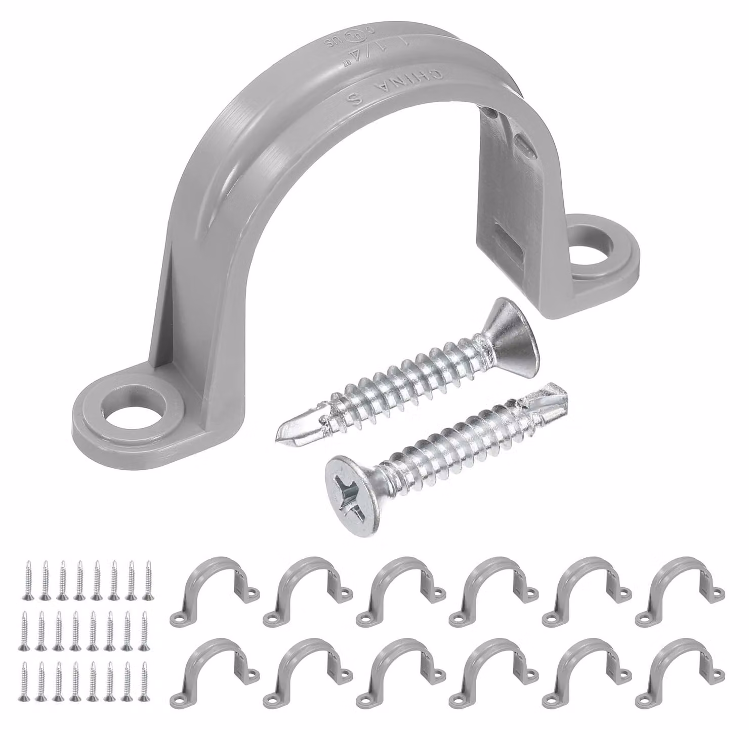 Morsetti per tubi in PVC, 20 pezzi, forma a U, dimensioni 1-1/4 pollici