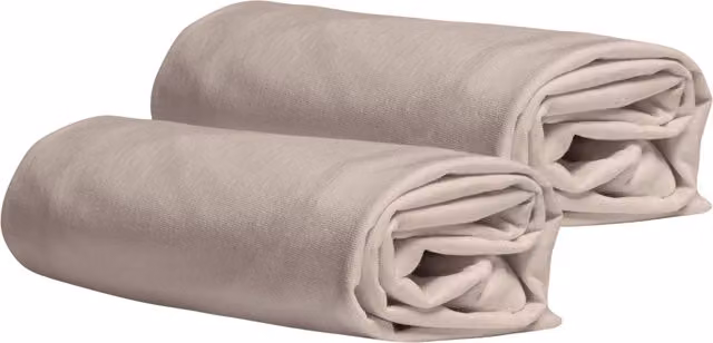 DaunenStep Set di 2 federe copricuscino in jersey Vivacolor beige con chiusura a zip