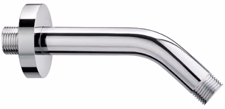 Schläfer 137200 | Braccio Soffione 1/2" Inclinato 45° in ottone cromato, con rosone per montaggio a parete, tubo doccia diam 20.7 mm, L. 135 mm, Attacchi Universali 1/2"G, Braccio Doccia inclinato.