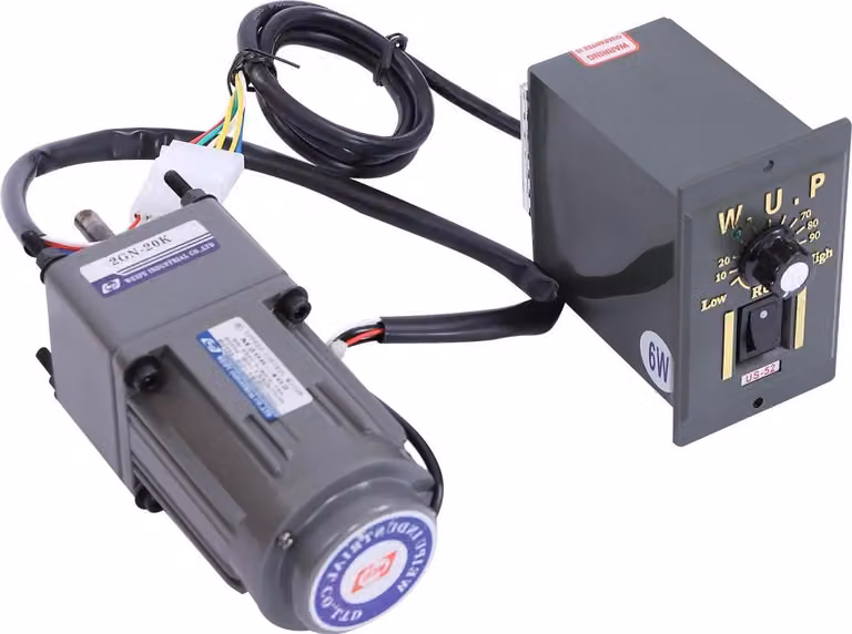 Motore a ingranaggi 220V - Set di motori a ingranaggi AC - Monofase - Potenza 6W - Velocità regolabile da 0 a 68 giri/min - Alto momento torcente - Rapporto di trasmissione 1:20