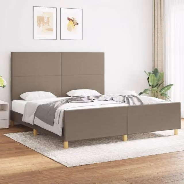 Giroletto senza Materasso-Struttura Letto Tortora 180x200 cm in Tessuto 651545