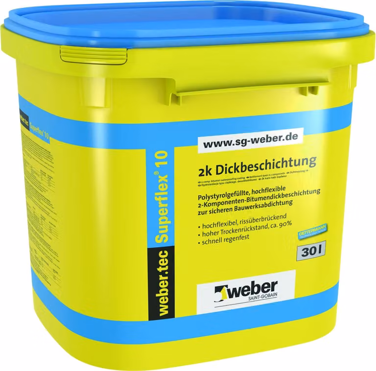 weber.tec Superflex 10 Bitumendickbeschichtung 30 L Eimer